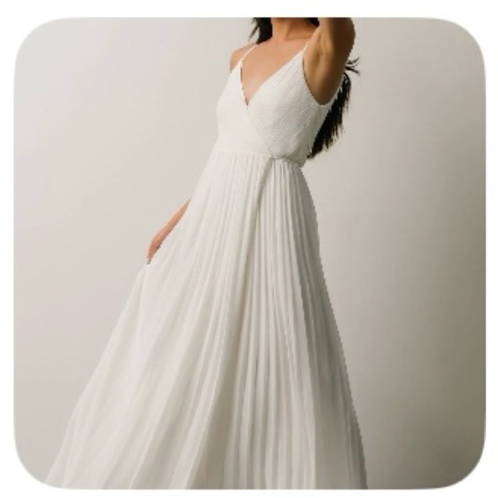 Baltic Born White Pleated Maxi Gown Sleeveless